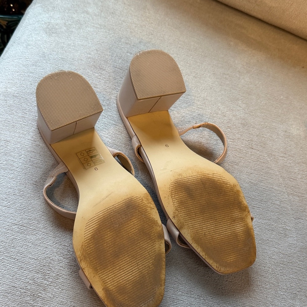 Birdy Grey Nude Block Heel Sandals - Picture 7 of 8